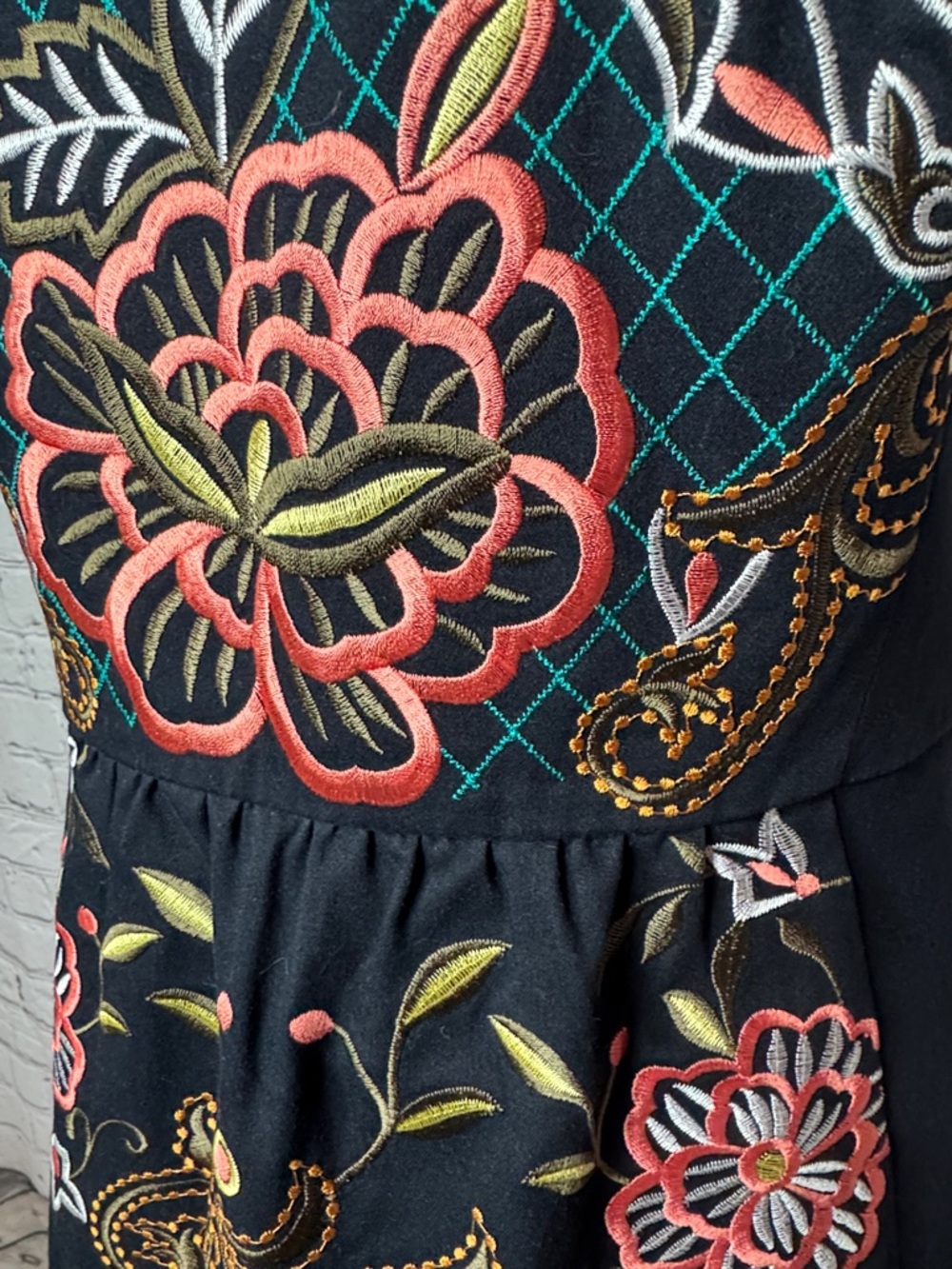 Anthropologie Moulinette Soeurs Embroidered Sleeveless Dress Size 8 - Picture 12 of 14